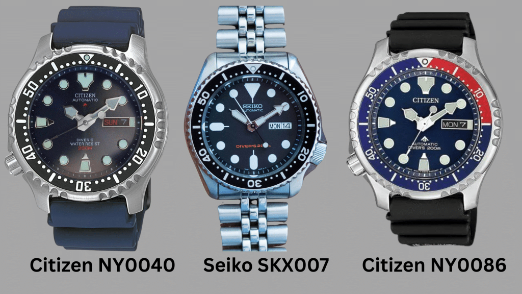 comparison with similar dive watches