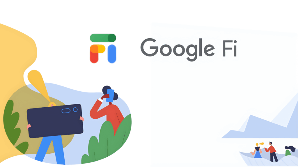 google fi logo with abstract illustration showing mobile usage and connectivity concept