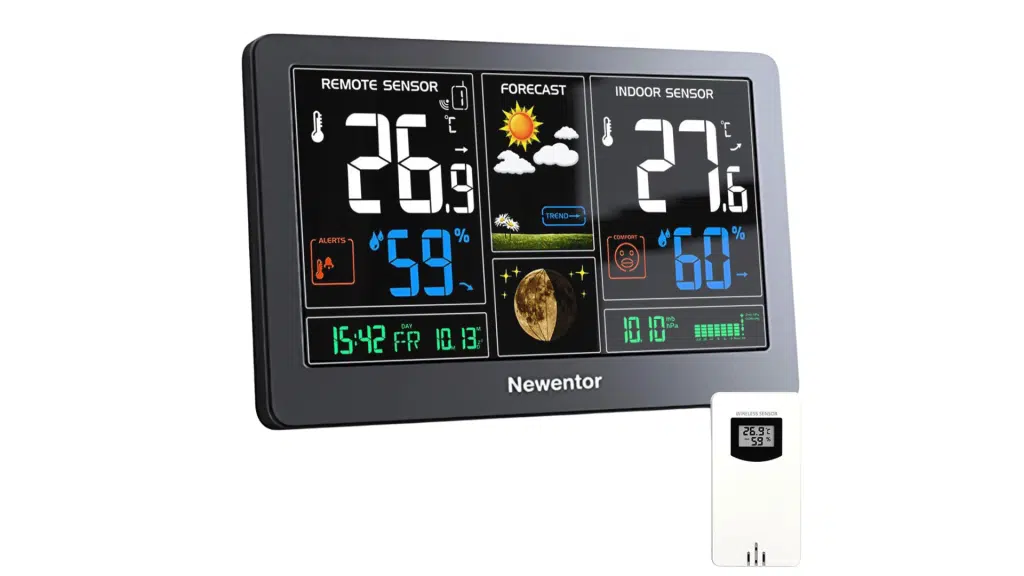 newentor q3 wireless weather station best indoor outdoor thermometer