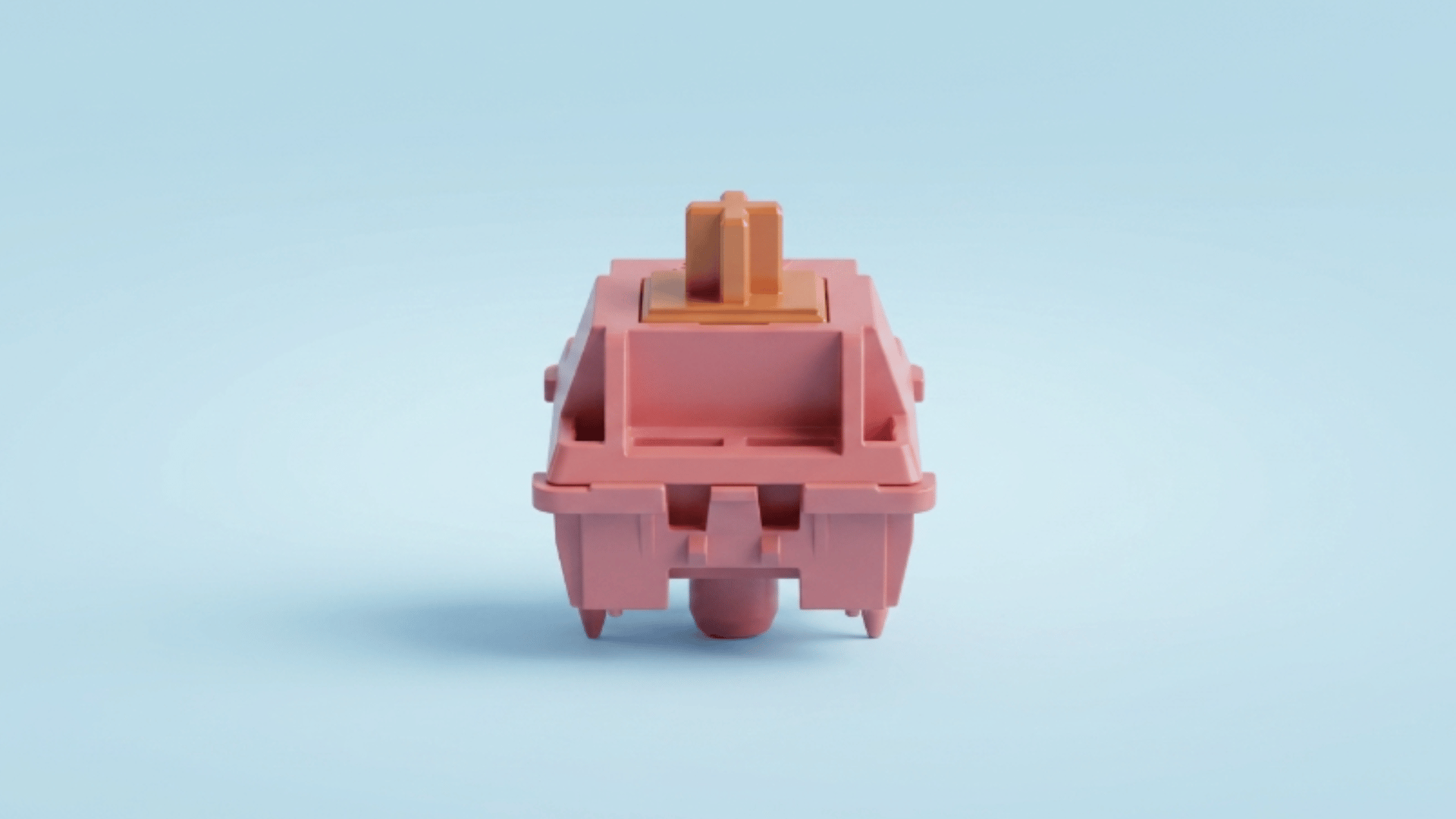 akko rosewood switch close up with solid housing and visible stem placed on clean minimal surface