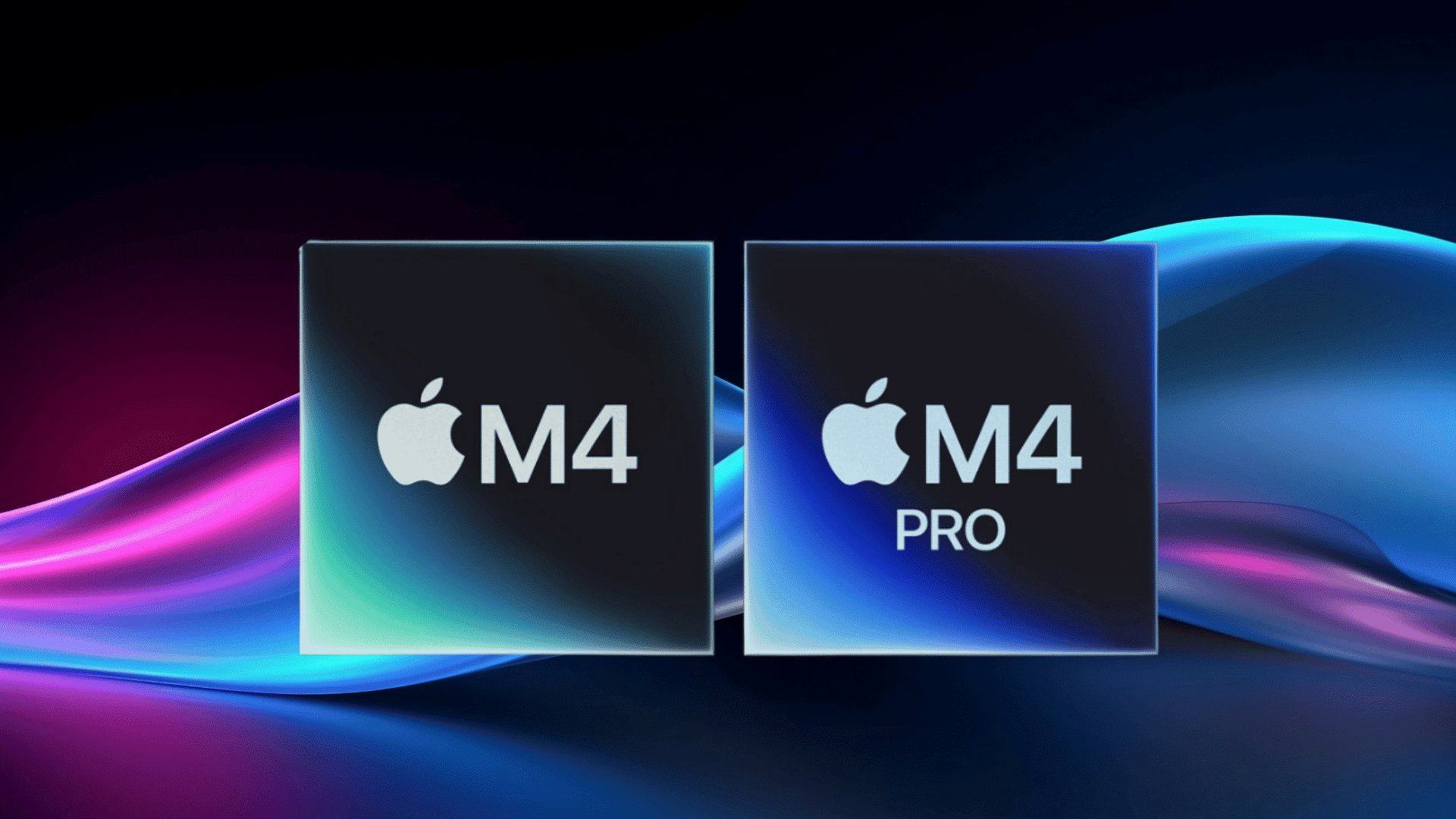 apple m4 and m4 pro chips side by side
