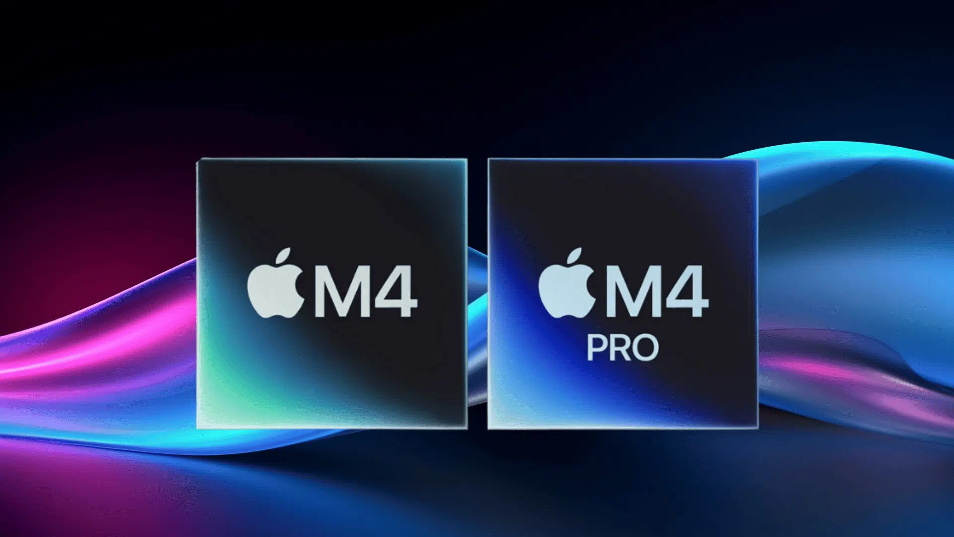 apple m4 and m4 pro chips side by side