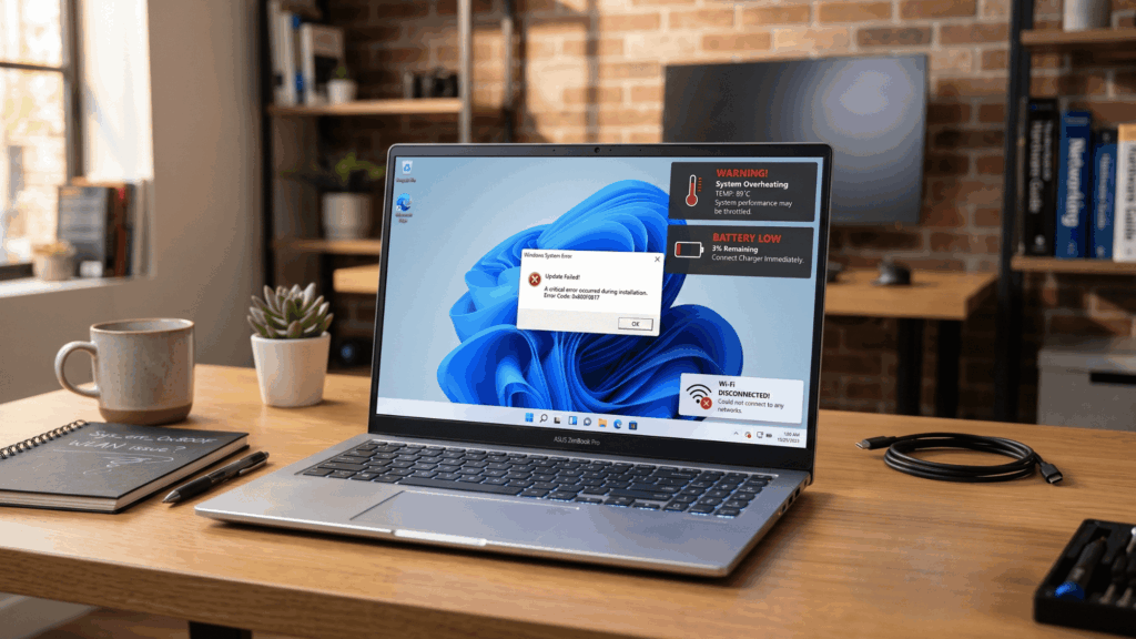 asus laptop overheating battery and performance issues