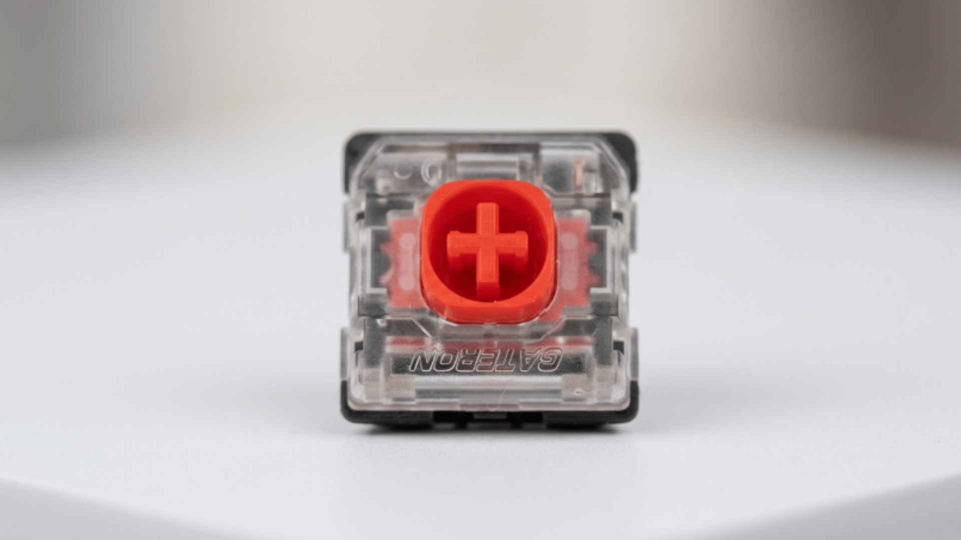 gateron ks 33 low profile silent switch showing slim design and muted colors on simple background