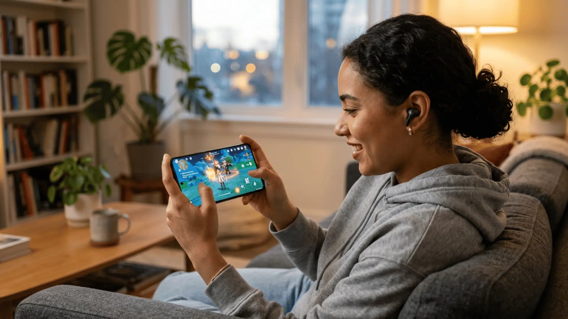 person playing a game on Google Pixel 10 Pro XL, showcasing gaming performance, display quality, and real-world usage experience