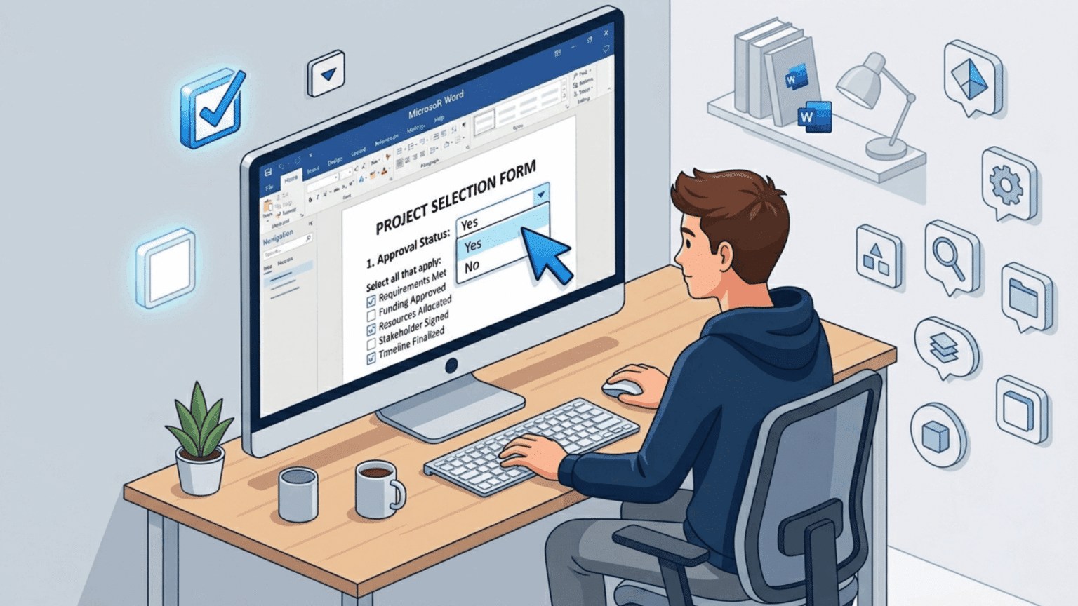 Add Yes/No Dropdowns and Select Boxes in Microsoft Word - gogemio