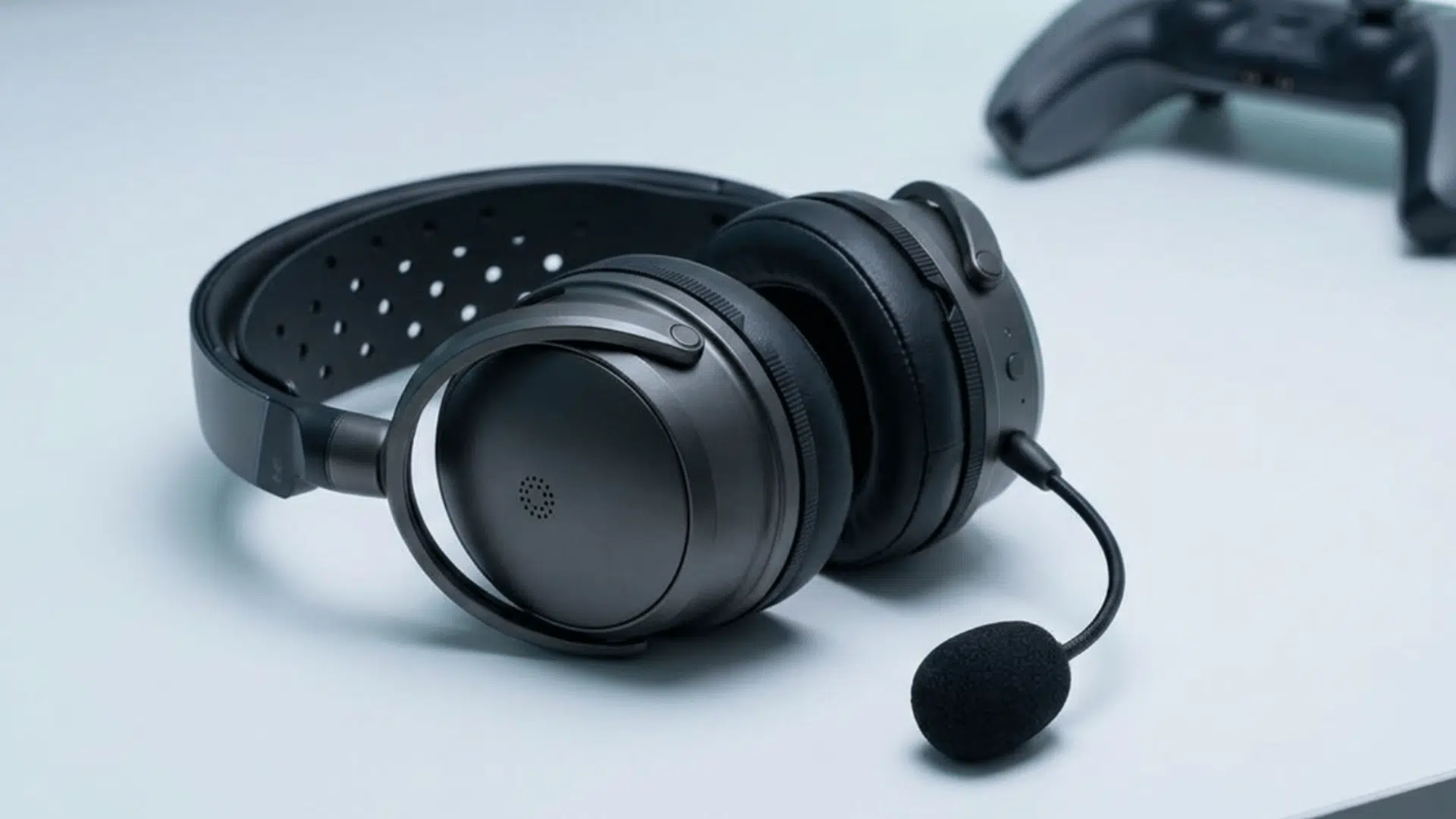 premium over ear gaming headset with adjustable headband and high quality audio build in minimal setup