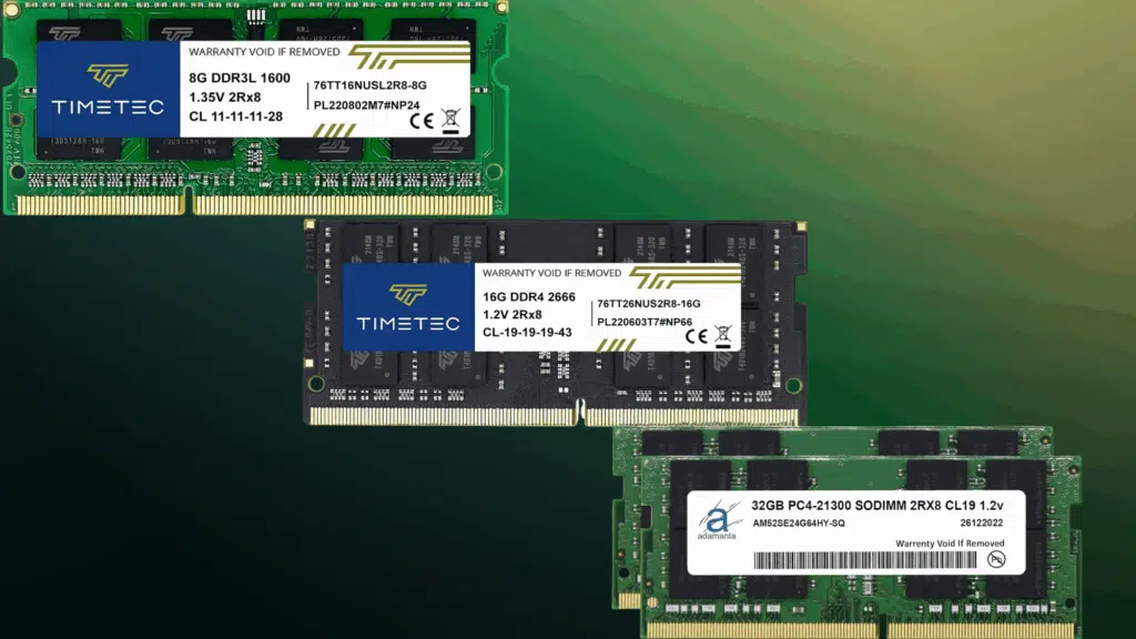 ram comparison 8GB vs 16GB vs 32GB with gradient background