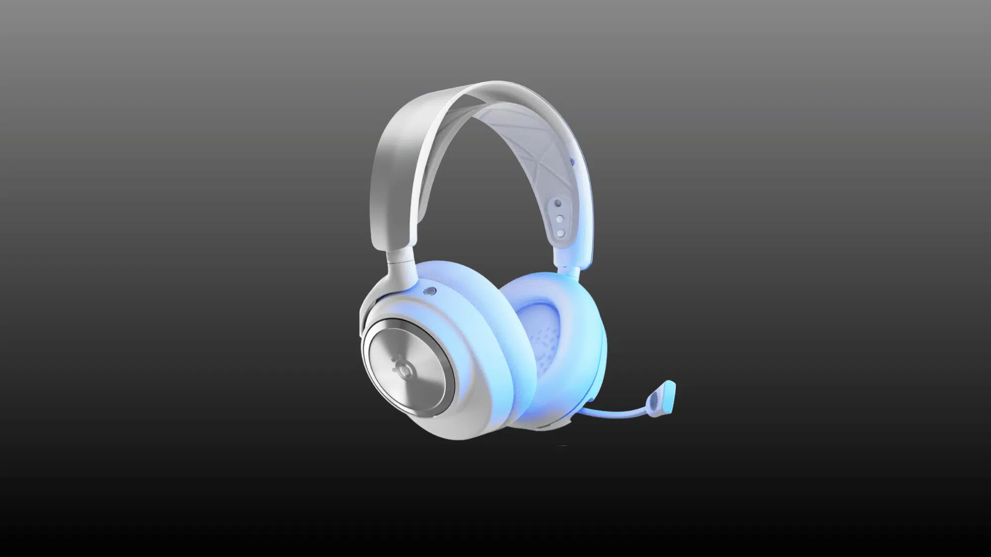 steelseries arctis nova pro wireless headset on plain background