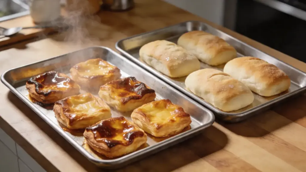 Comparison of crisp convection oven food and softer conventional oven results