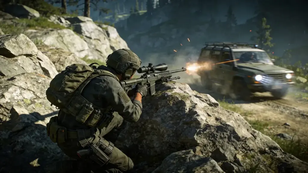 Game character using environment mechanics during gameplay