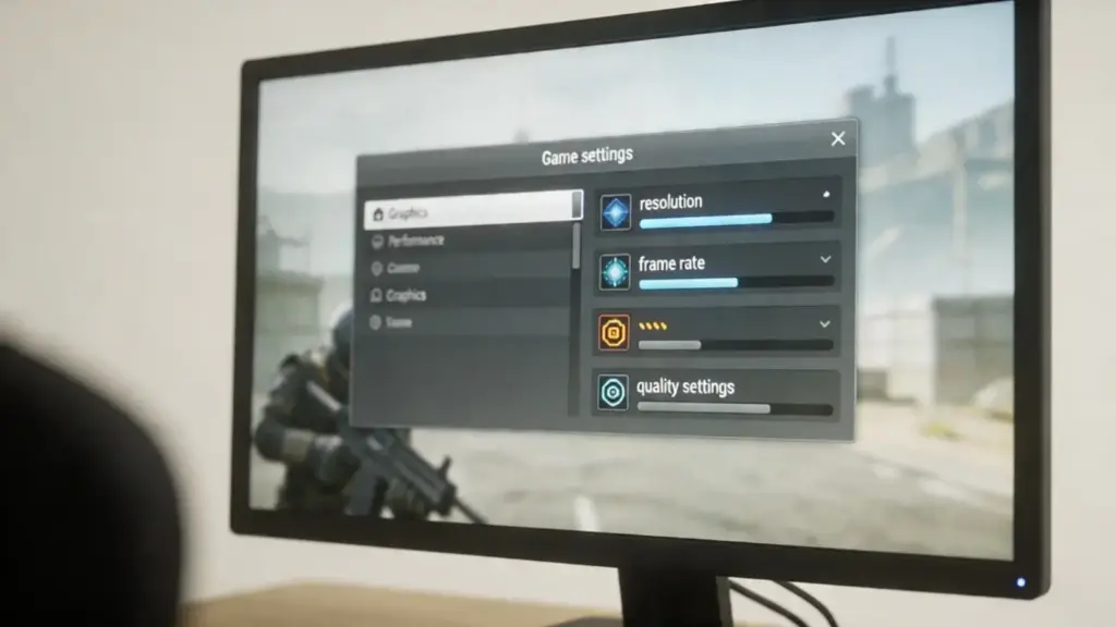 Game settings menu showing graphics and performance options