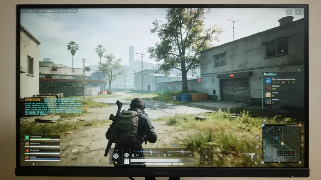Gameplay screen with modified visuals and interface elements