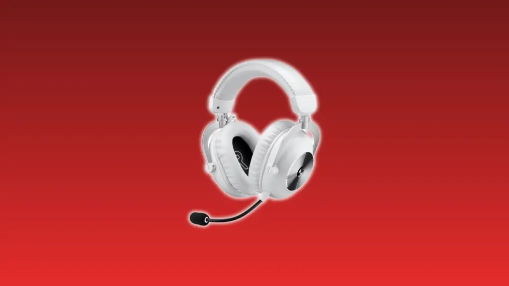 Logitech G Pro X 2 Lightspeed wireless gaming headset in white with over-ear cups, adjustable headband, and detachable boom microphone