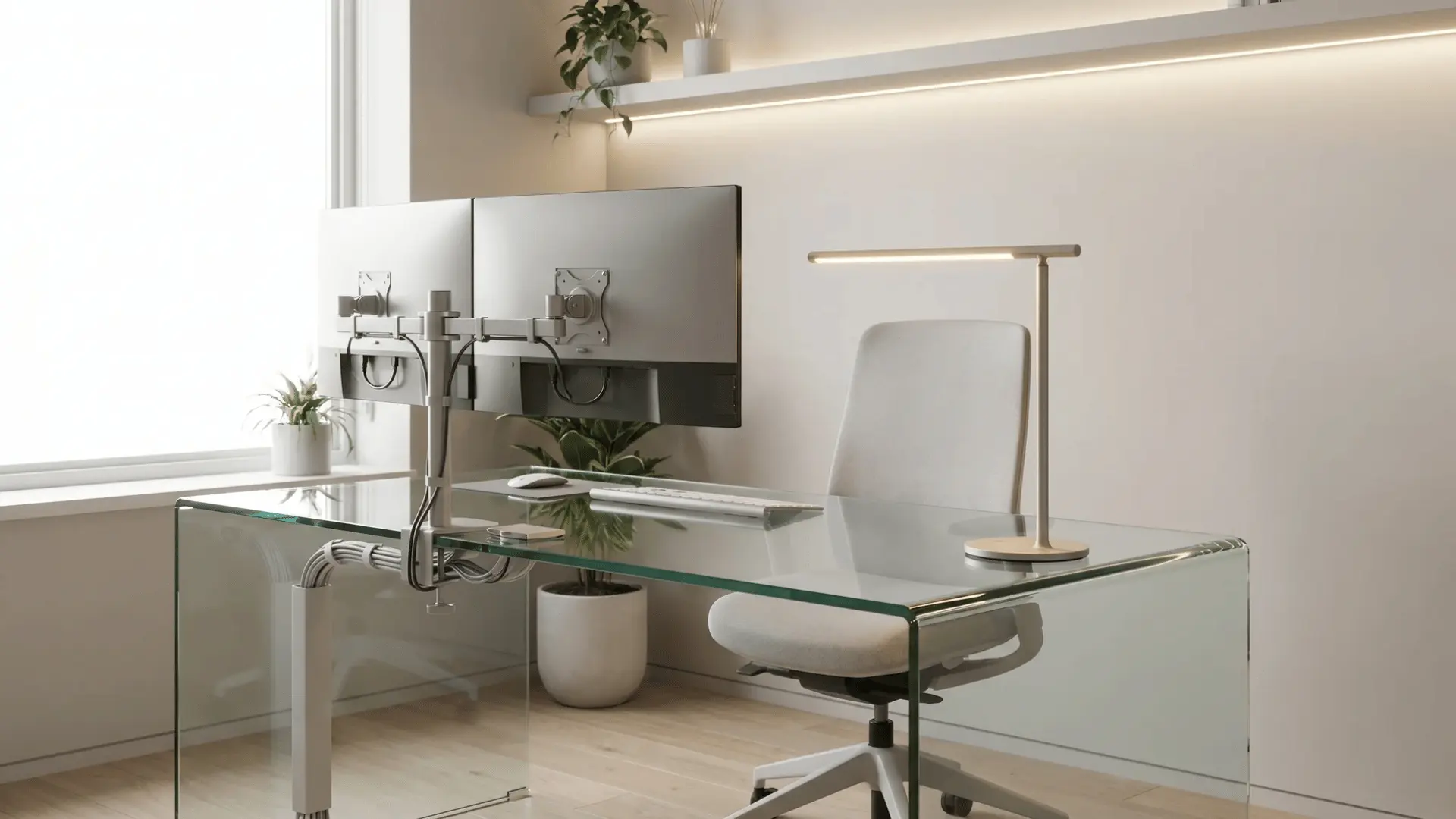 glass-desk-setup