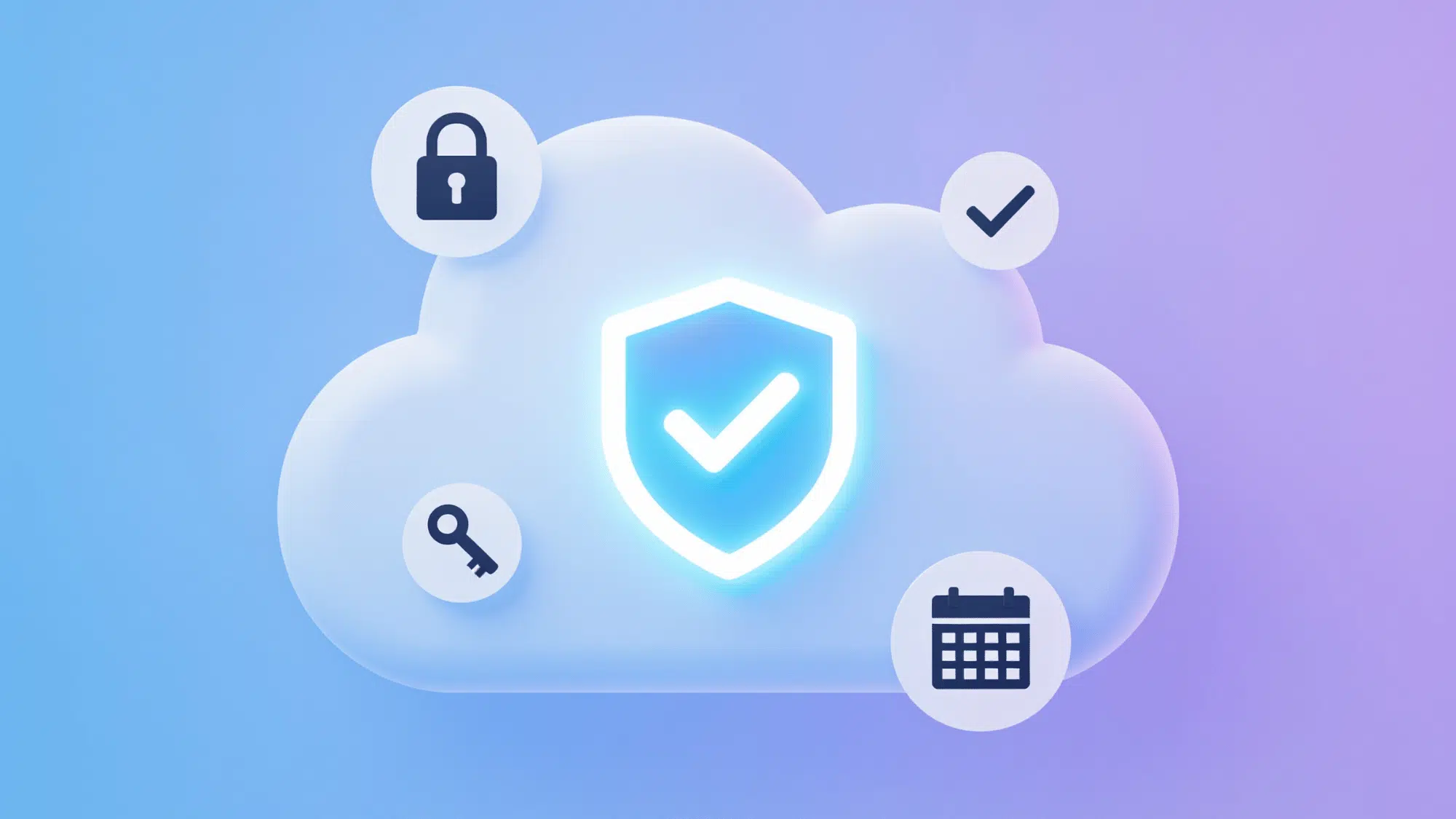 flat illustration of a cloud with a shield icon representing cloud-native security practices