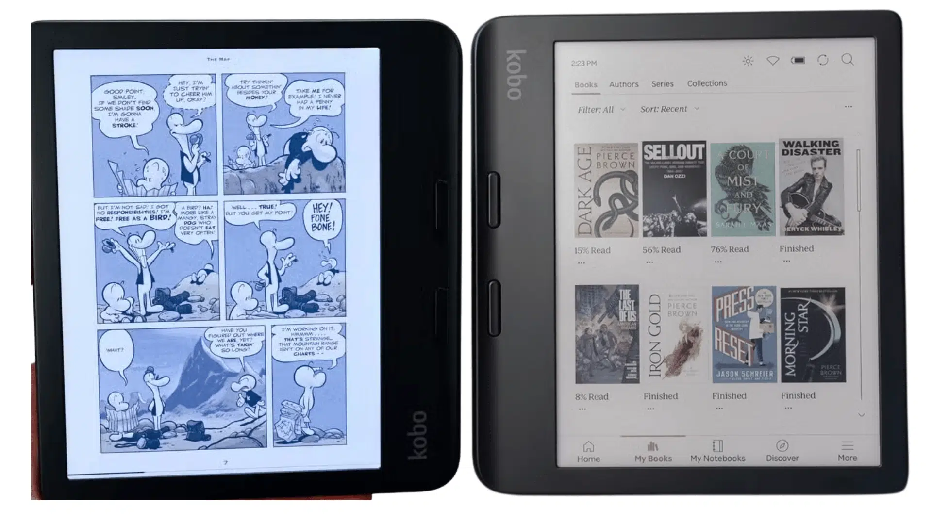 kobo libra color ereader showing color display and physical page turn buttons during first look (1)