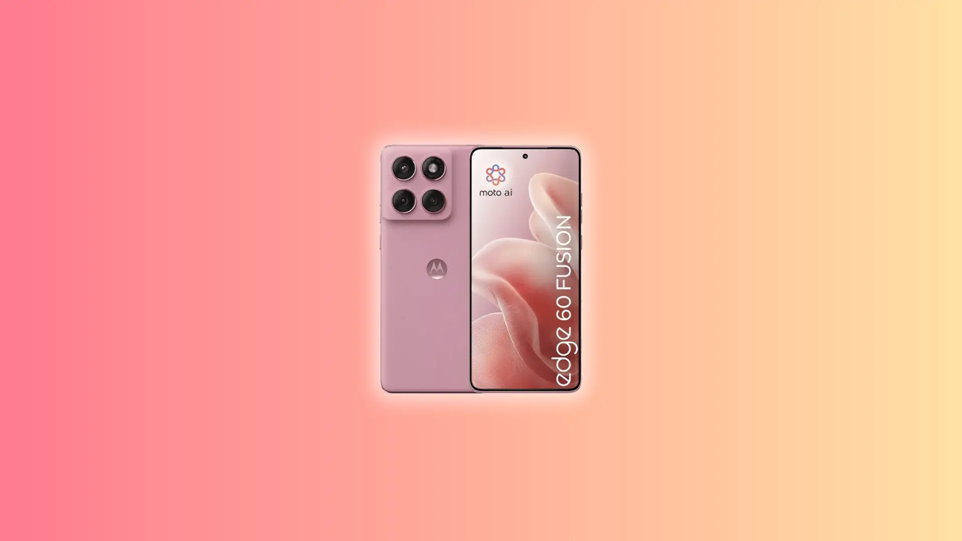 Motorola Edge 60 Fusion in Zephyr pink showing front and back design with Moto AI interface on display