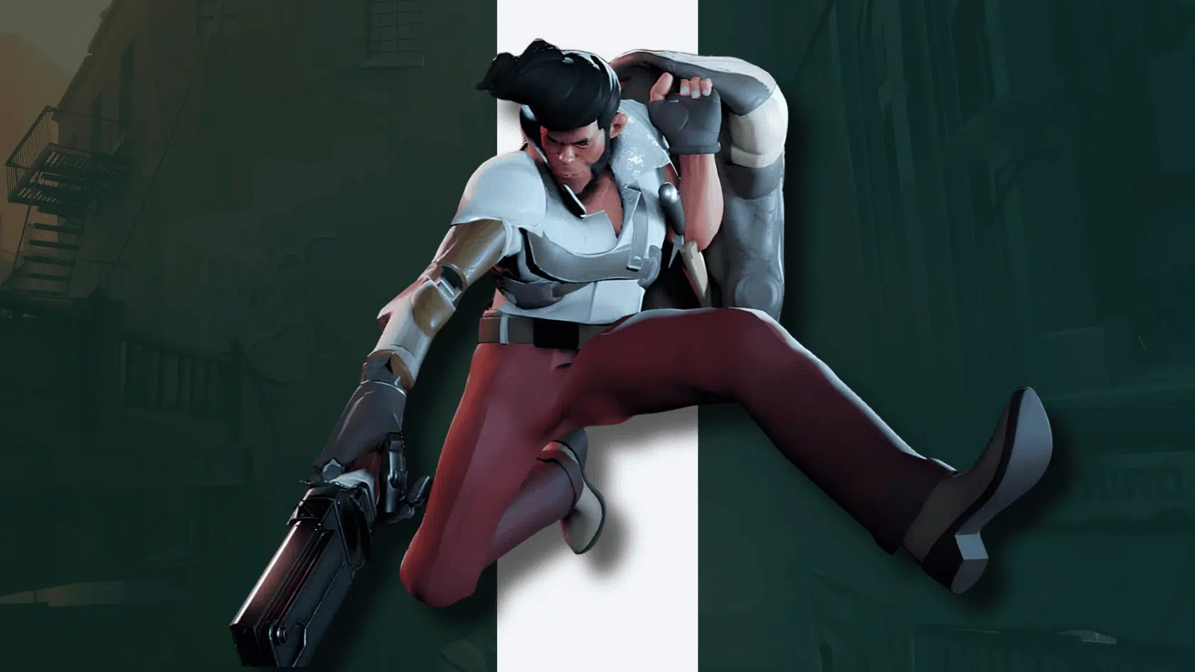 3d style presentation of deadlock character shiv in a detailed game environment presentation