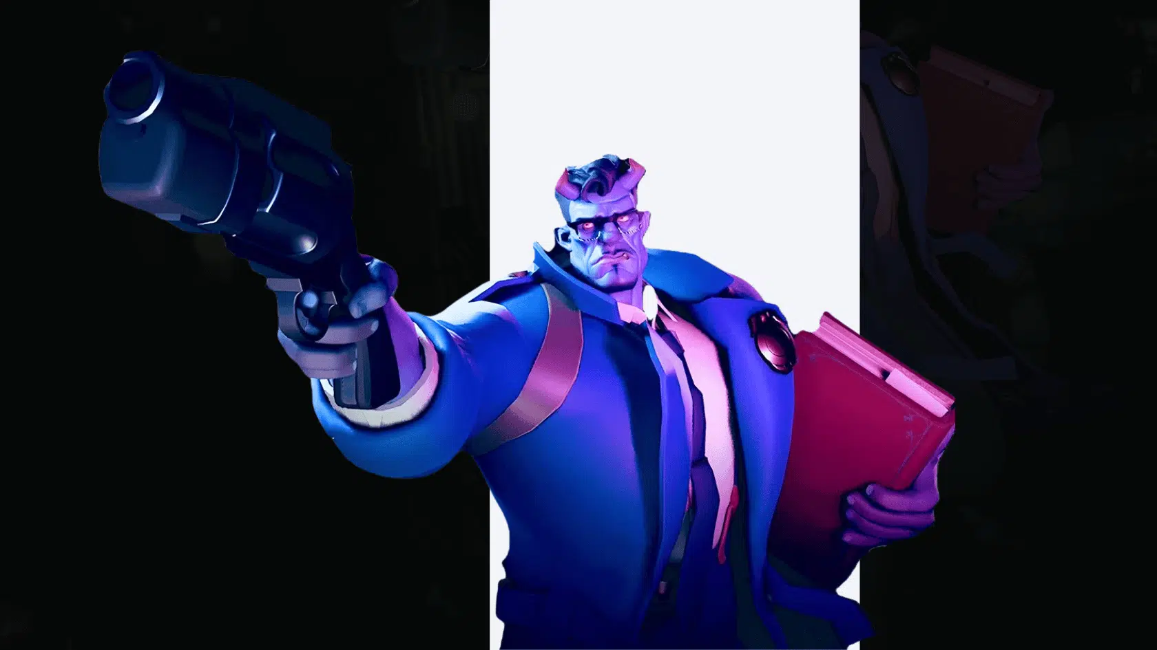 a 3d style presentation of deadlock character abrams in a detailed game environment presentation