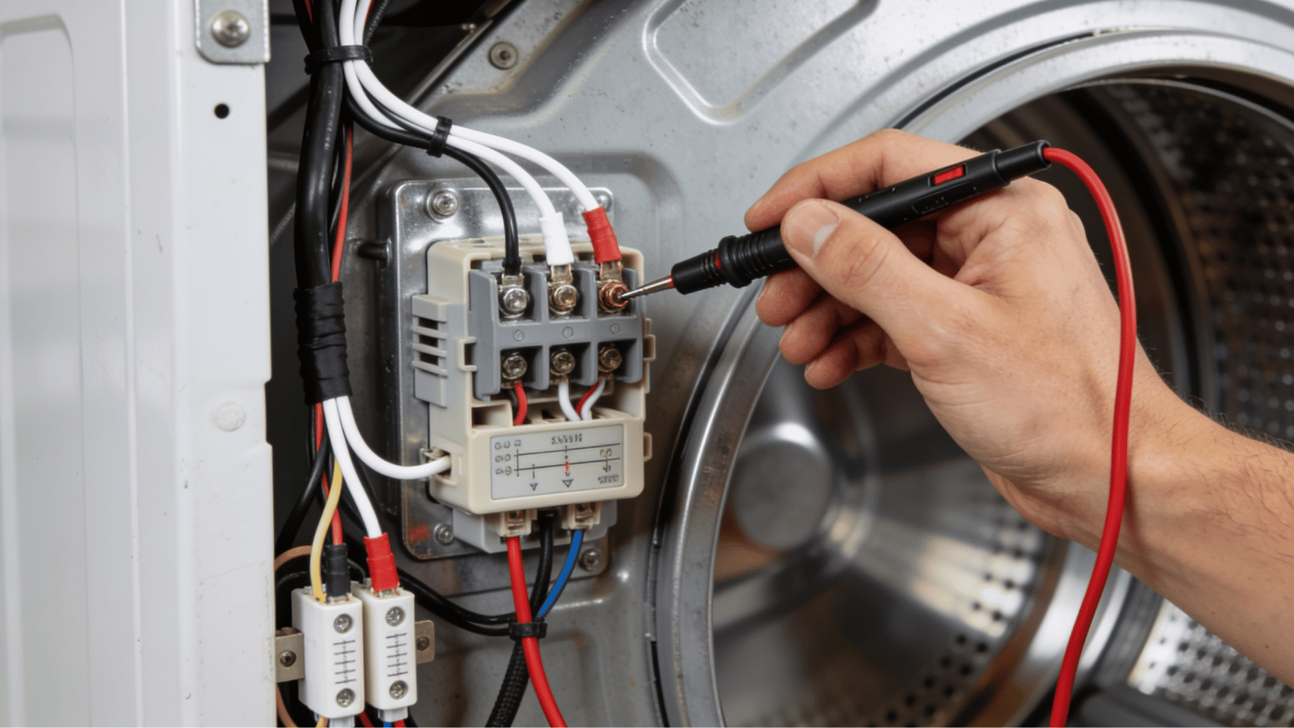 a close up of checking dryer thermostats and sensors for samsung dryer heating problems