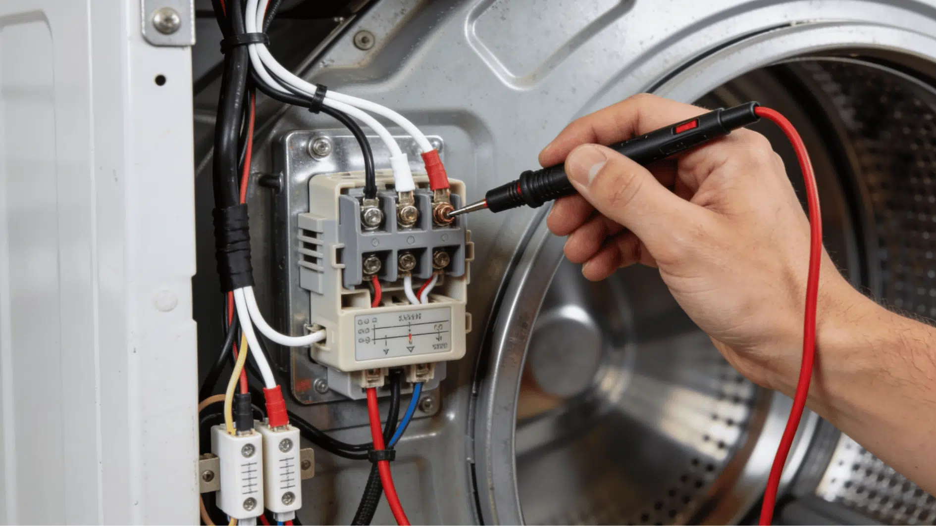 a close up of checking dryer thermostats and sensors for samsung dryer heating problems