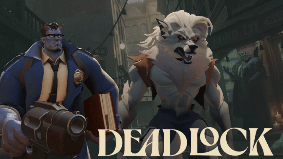 a deadlock game poster featuring multiple characters displayed together in dynamic poses