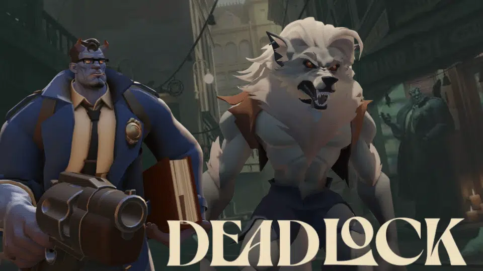 a deadlock game poster featuring multiple characters displayed together in dynamic poses