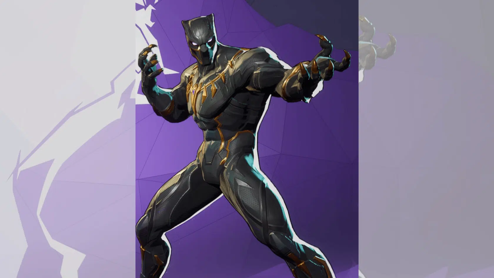 a marvel rivals character character black panther image on a blurred background presentation