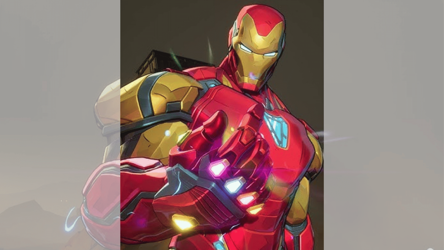 a marvel rivals character character ironman image on a blurred background presentation