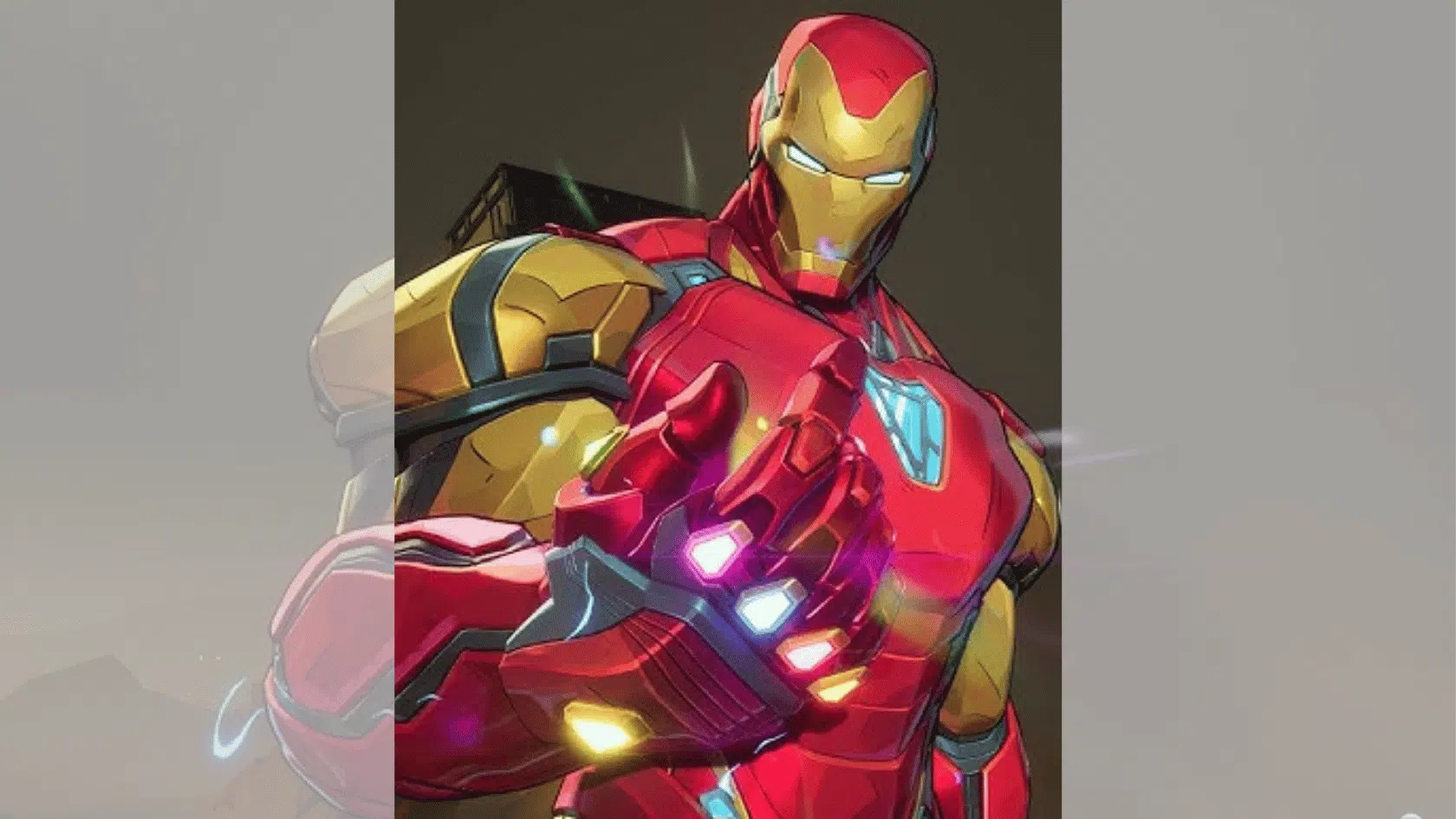 a marvel rivals character character ironman image on a blurred background presentation