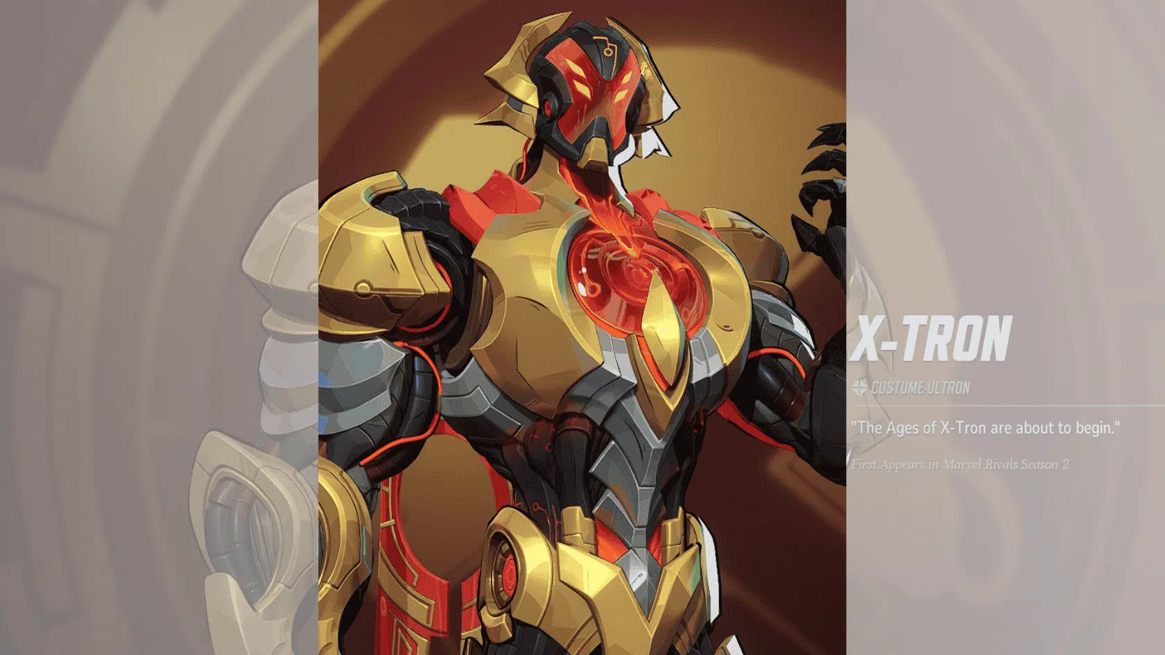 a marvel rivals character character ultron image on a blurred background presentation