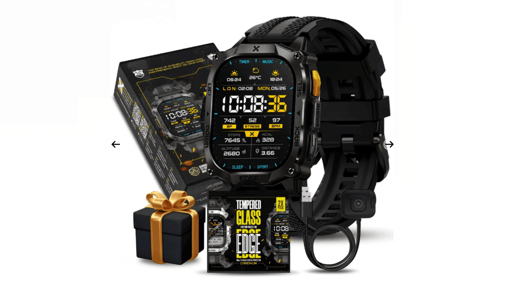 carbinox-edge-rugged-smartwatch-with-black-design-and-product-packaging-box