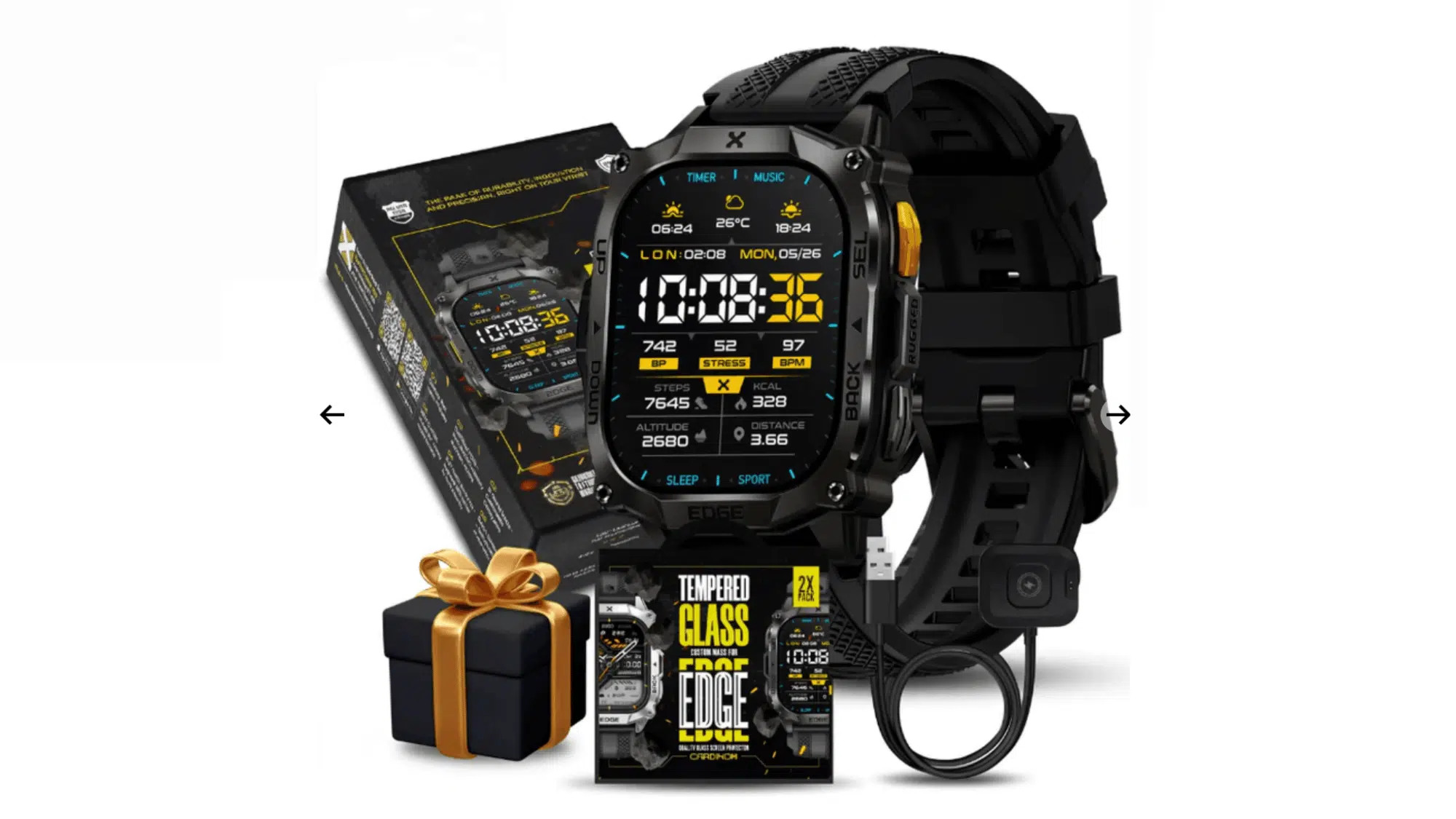 carbinox-edge-rugged-smartwatch-with-black-design-and-product-packaging-box