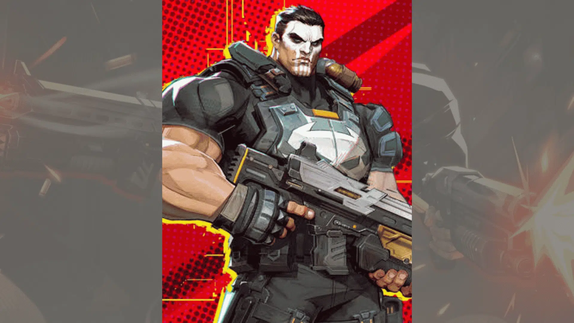 marvel rivals character the punisher character image on a blurred background