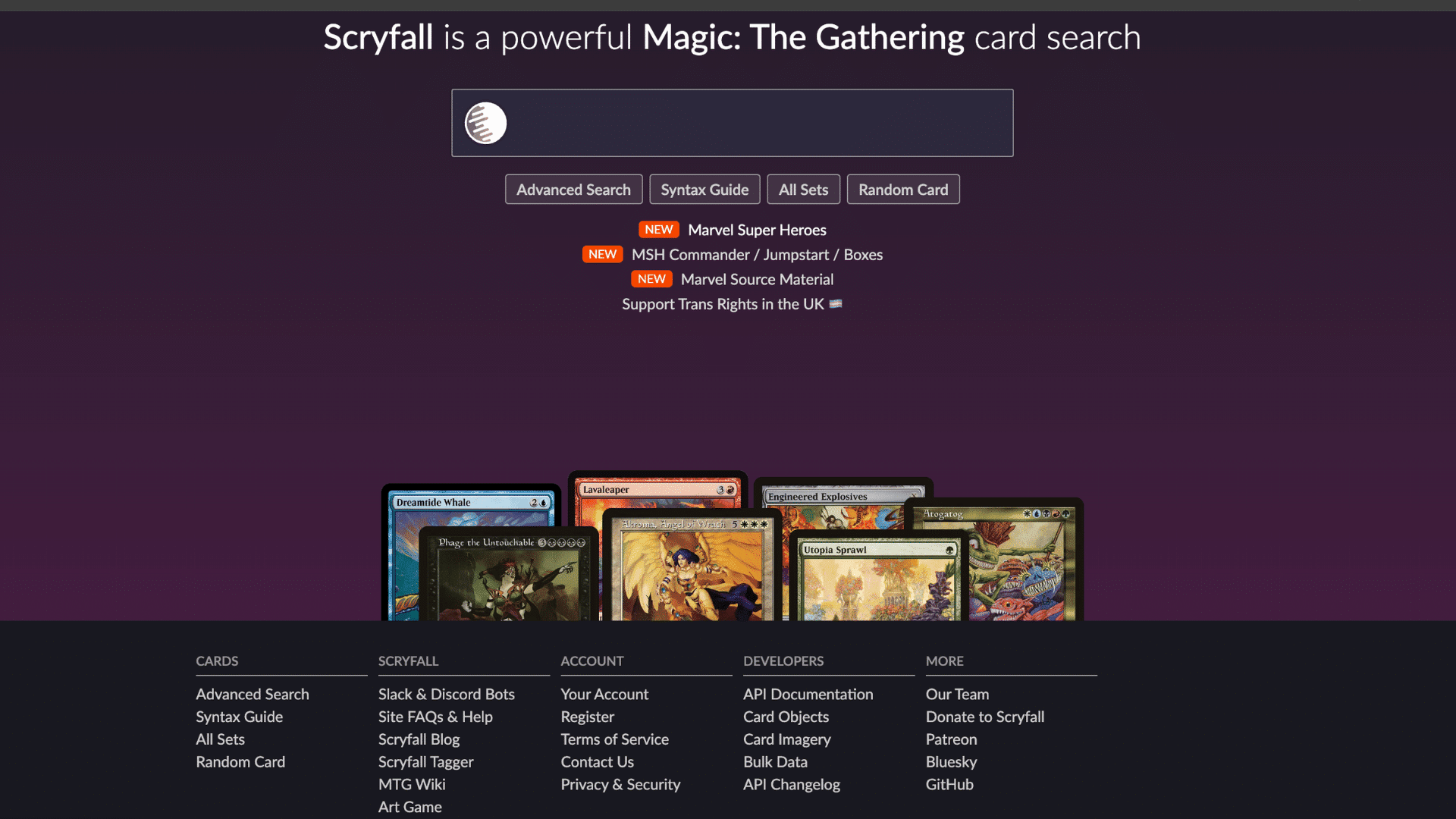 scryfall page showing mtg final fantasy card search results with card names images set codes and filter options