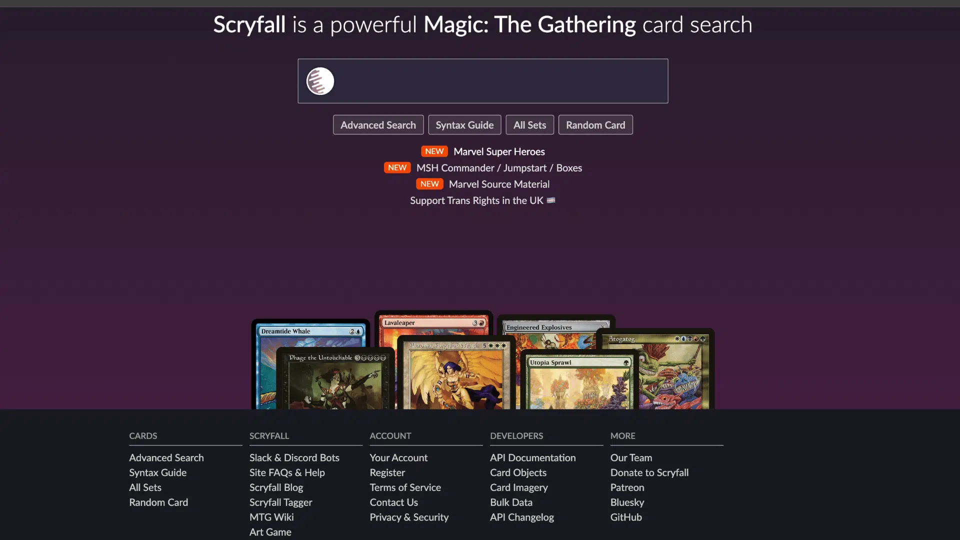 scryfall page showing mtg final fantasy card search results with card names images set codes and filter options