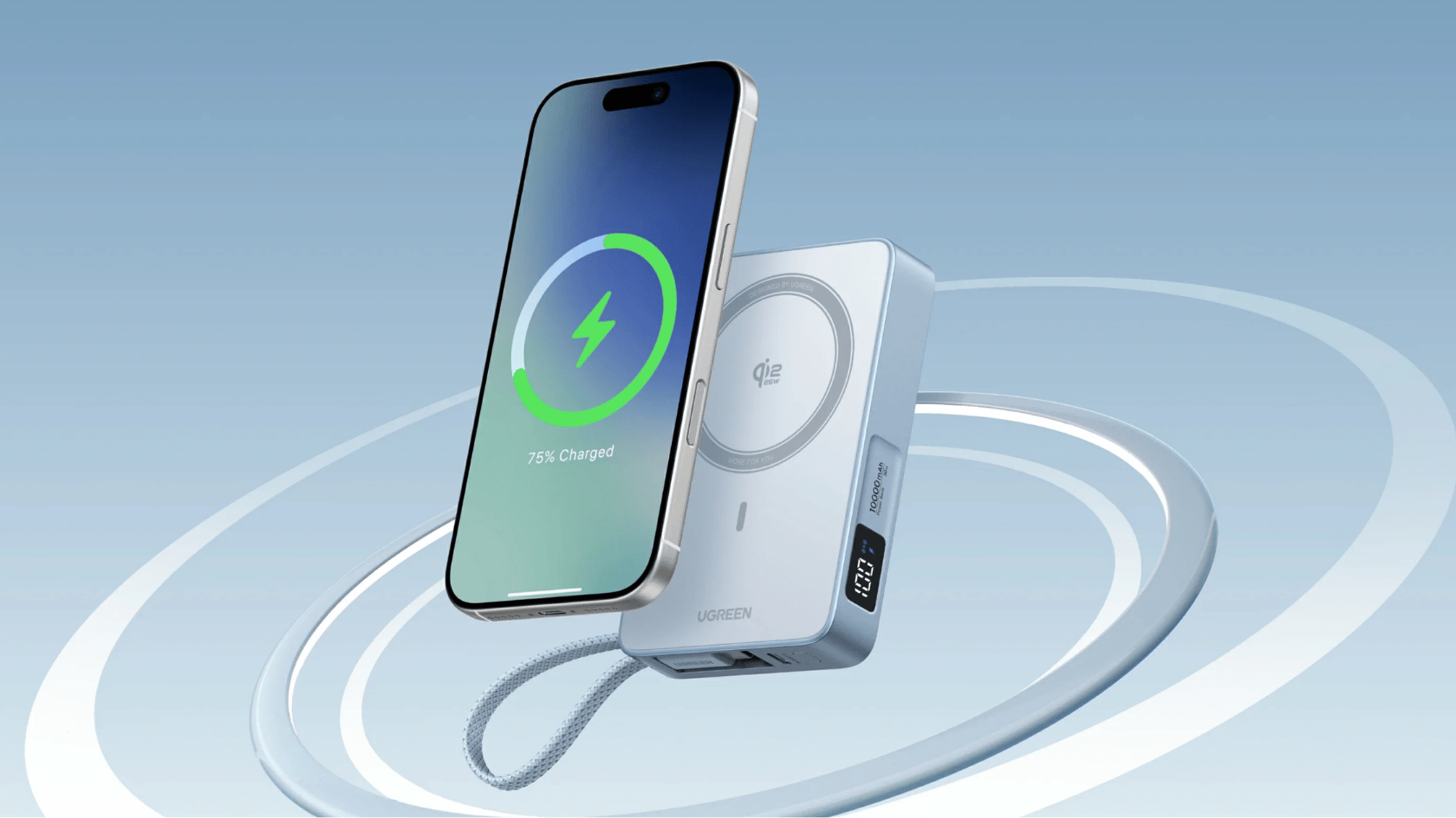 ugreen magflow magnetic power banks with qi2 charging cooling fans usb c cables and portable battery support