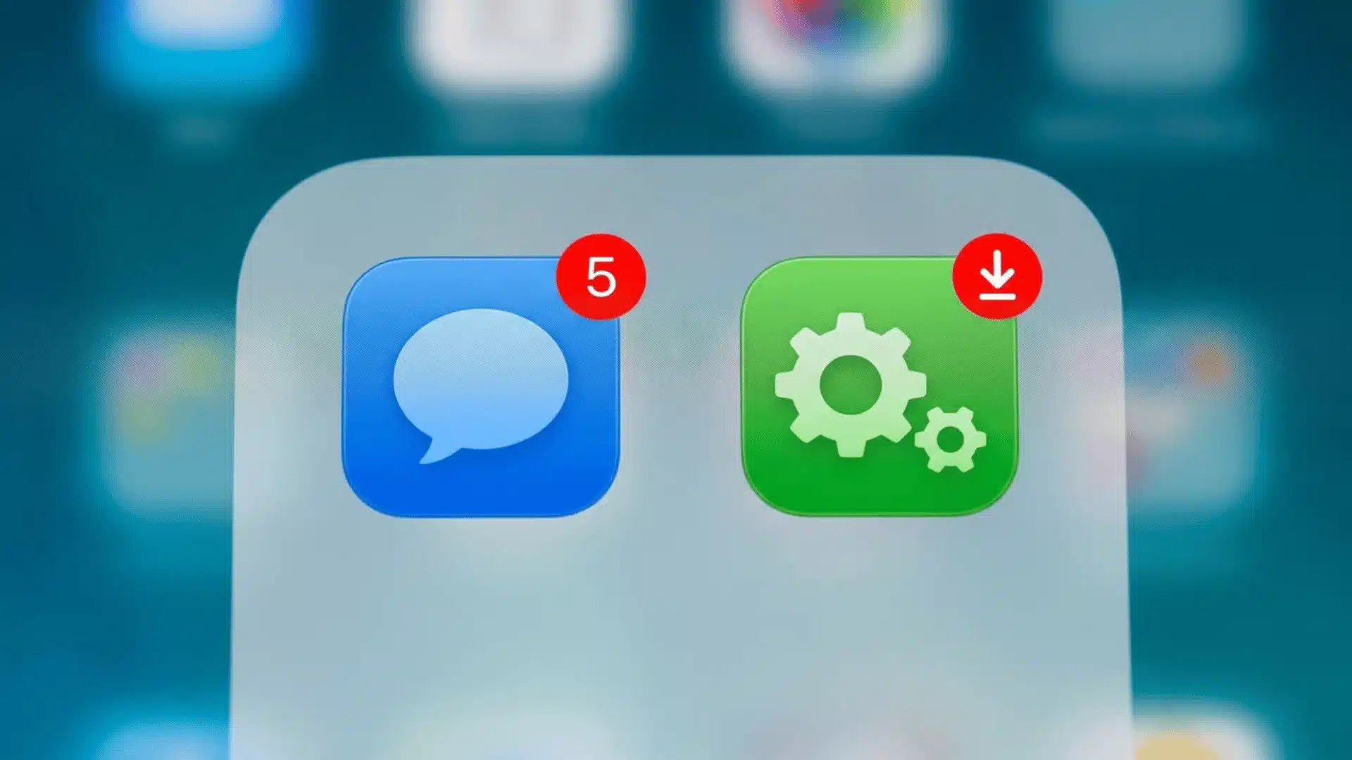 Two app icons showing different types of red number badges
