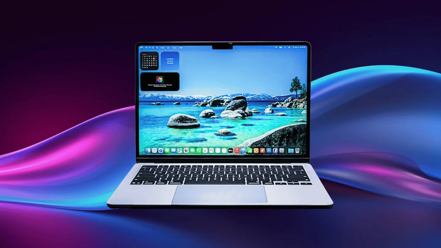 a nano texture display on macbook pro screen showing glare reduction and matte glass finish