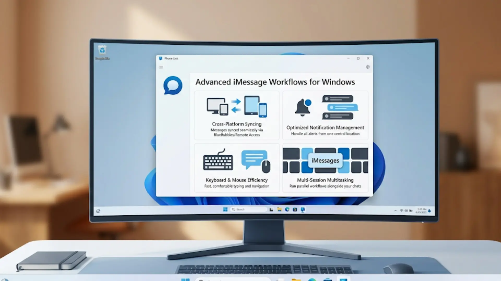 ultra-wide PC monitor displaying an open Windows 11 application titled 