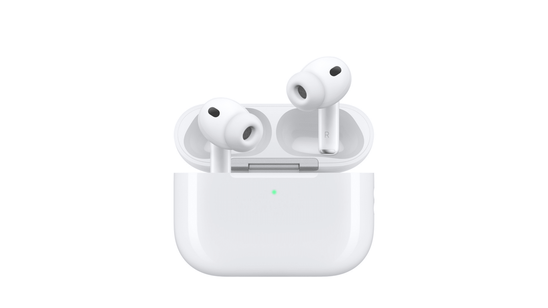 third generation apple airpods pro with charging case shown on clean white background in a clear product views