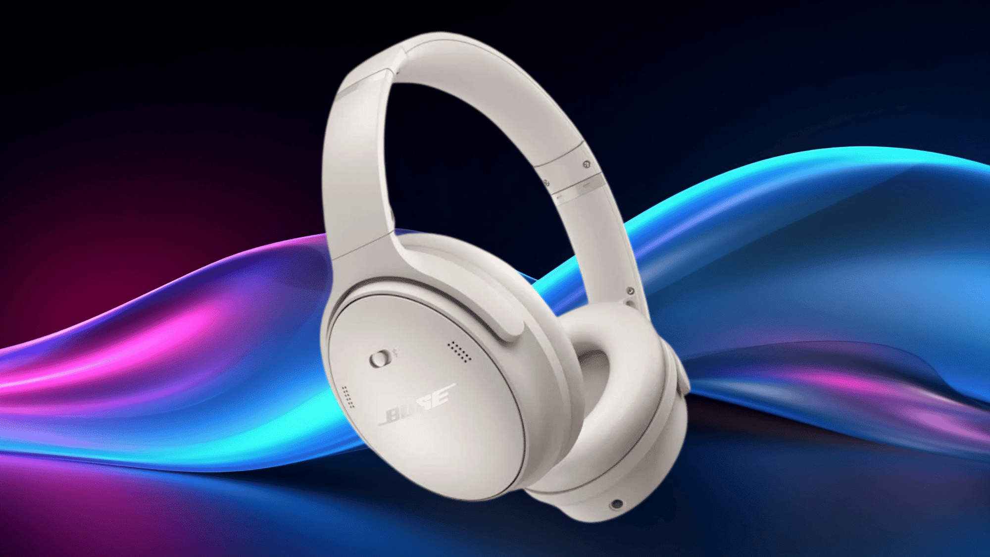 white bose qc 35 ii wireless headphones on a plain background
