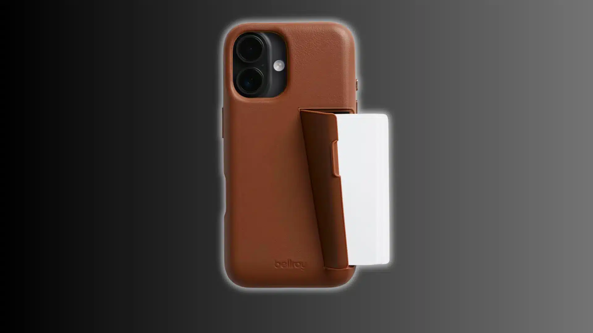 Brown Bellroy iPhone wallet case with card holder
