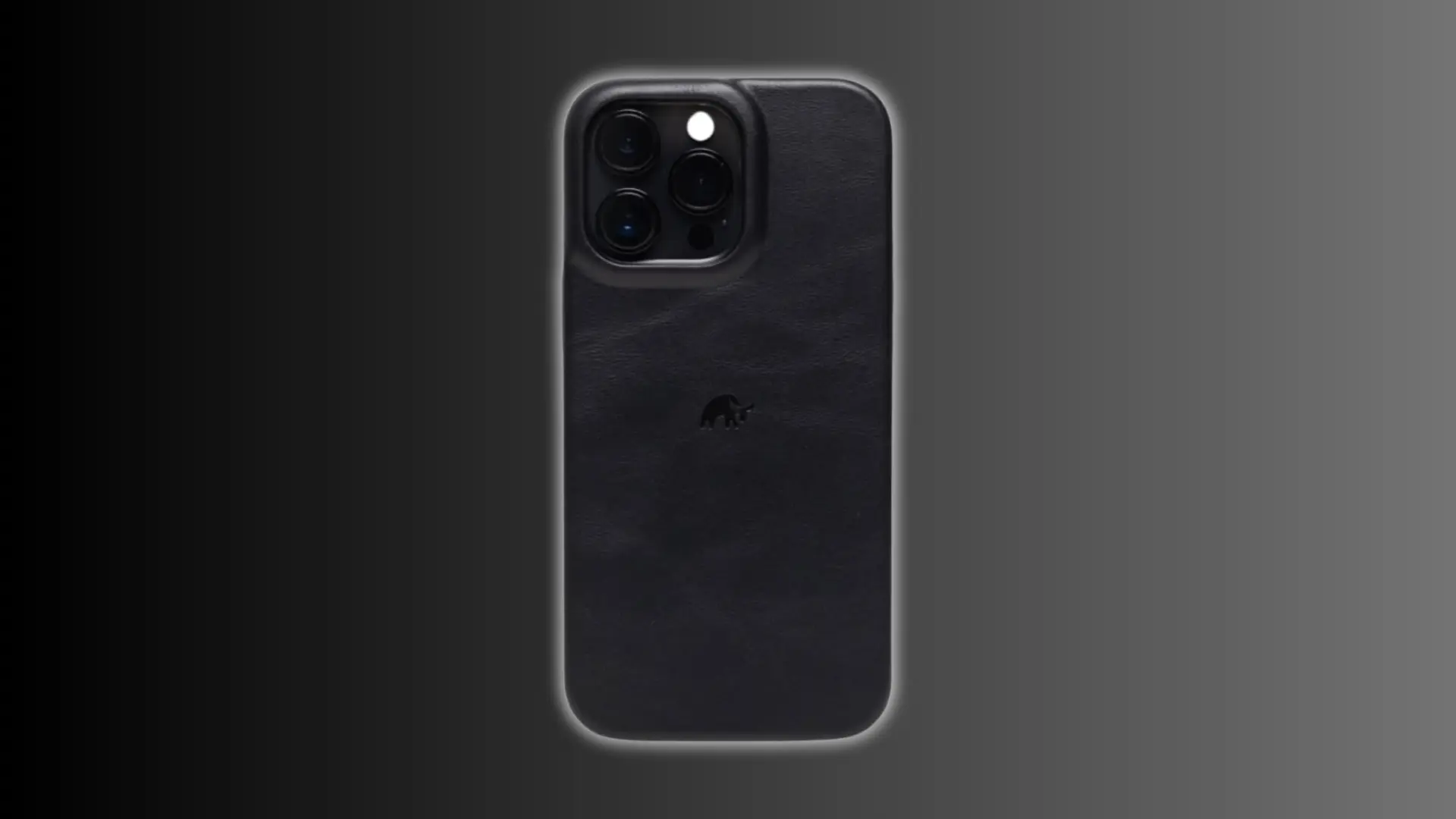 Black iPhone 15 Pro case with smooth back and camera protection
