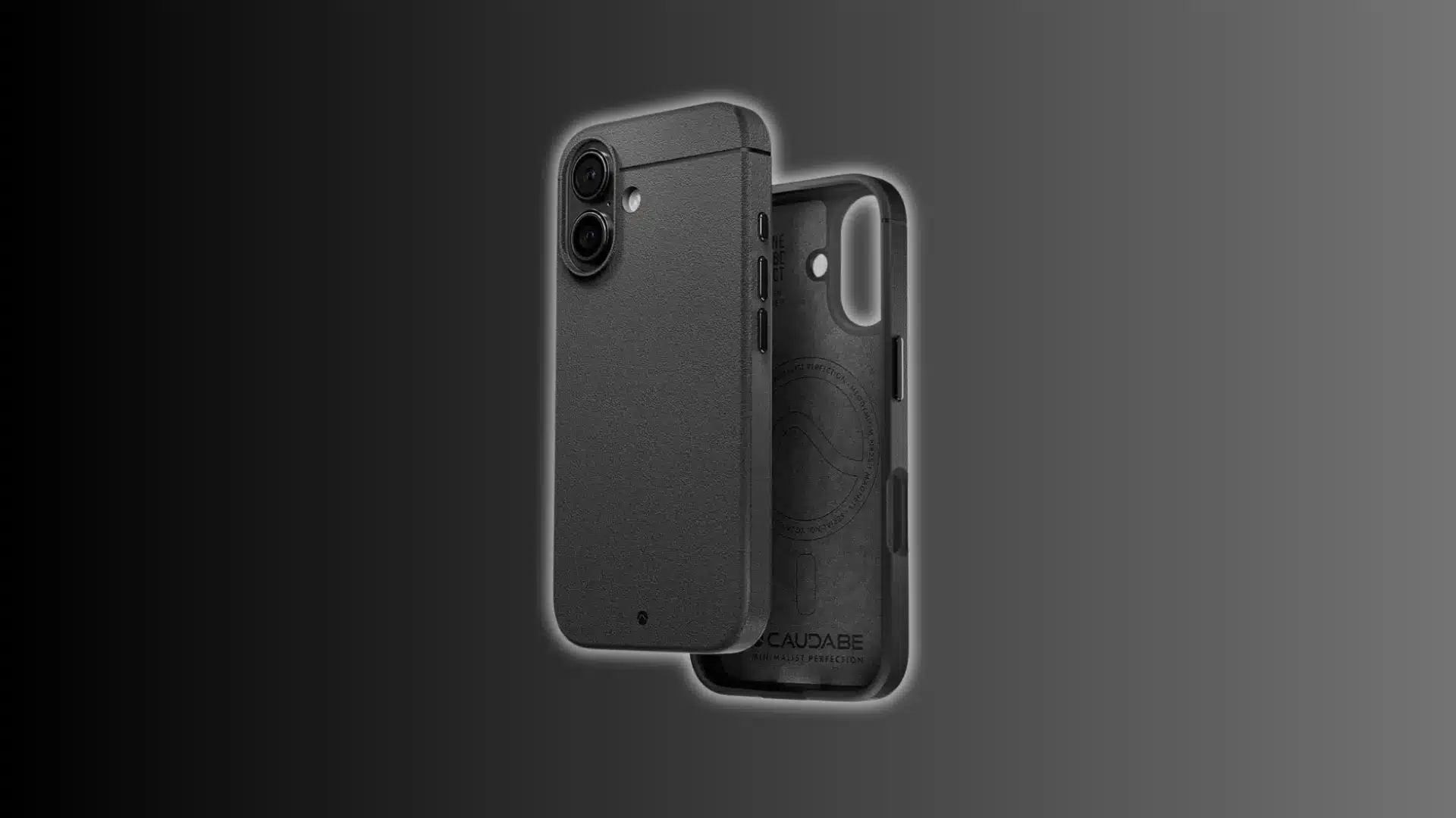 Black Caudabe iPhone case with slim textured back