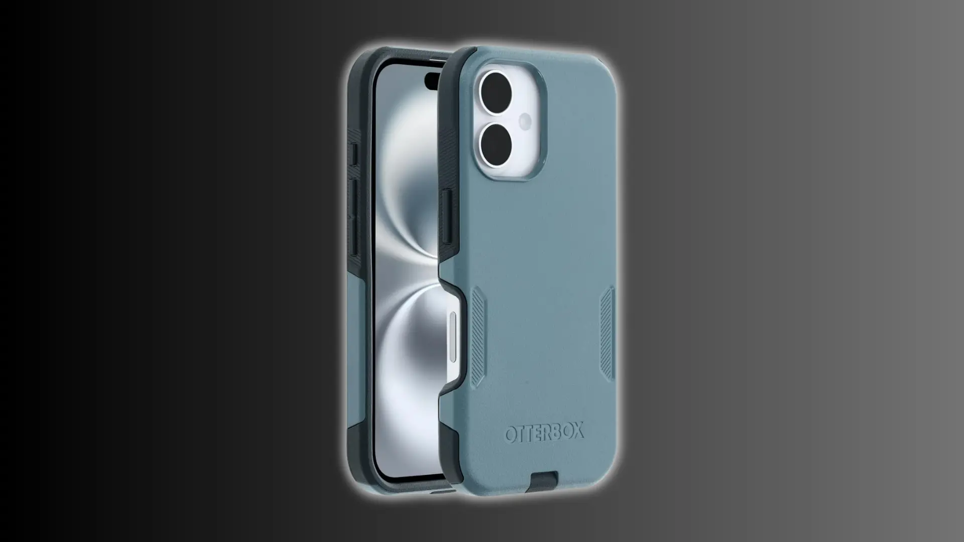 Blue OtterBox iPhone case with protective bumper design