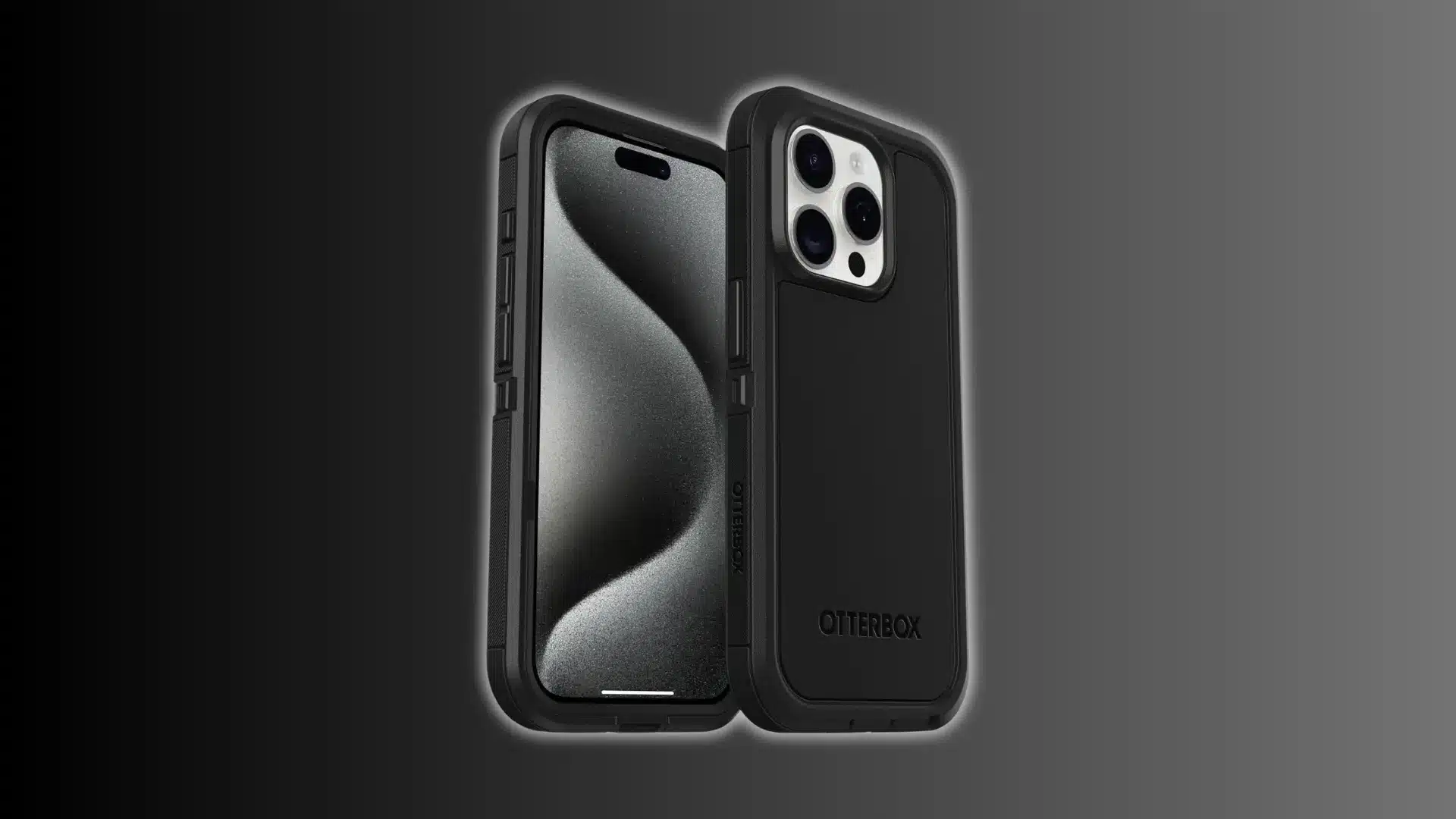 OtterBox black iPhone case with raised protection