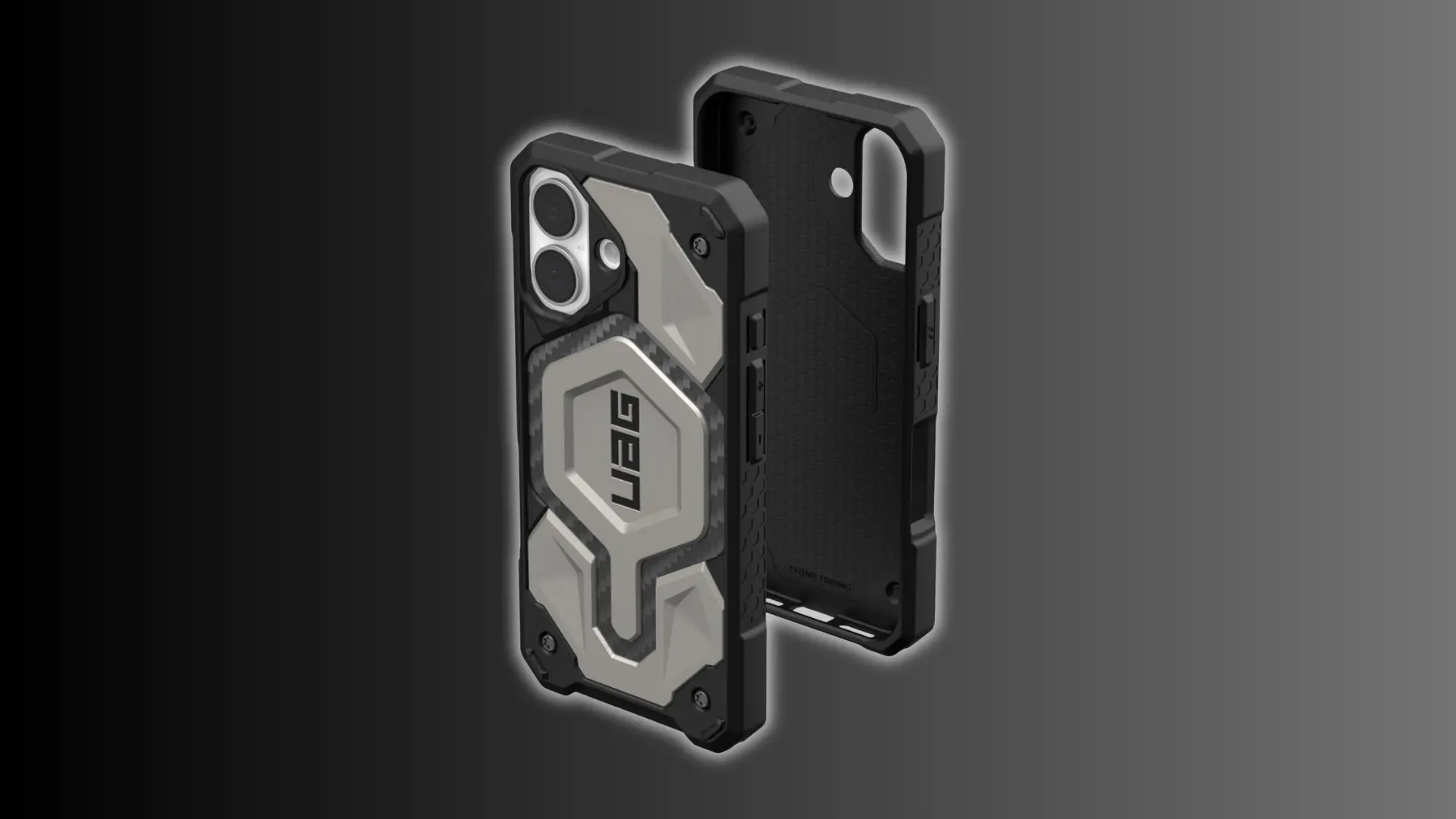 Black and gray UAG iPhone case with rugged protective design